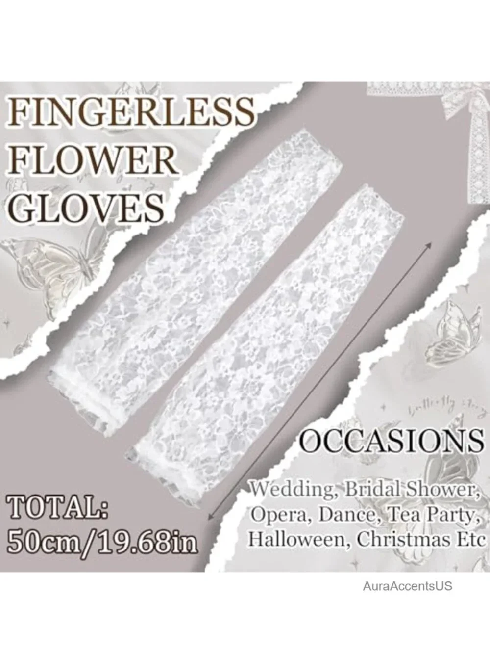 Fingerless Lace Gloves Elbow Length Floral Bridal Arm Sleeves Stretchy